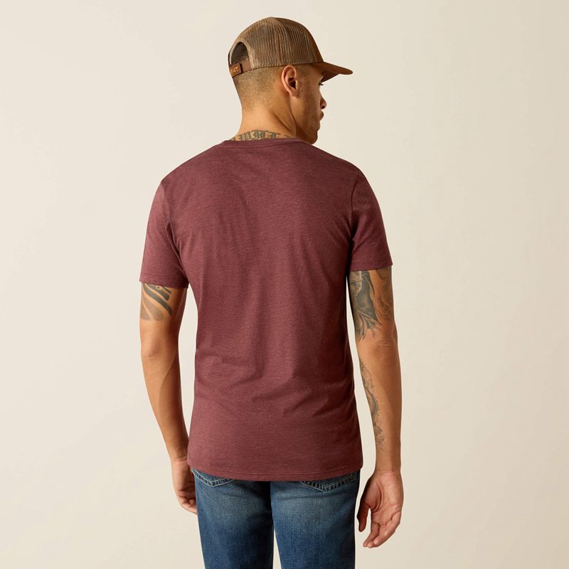 Ariat Established Boot Co. T-Shirt Bordowe Polska | WEXMYD-297