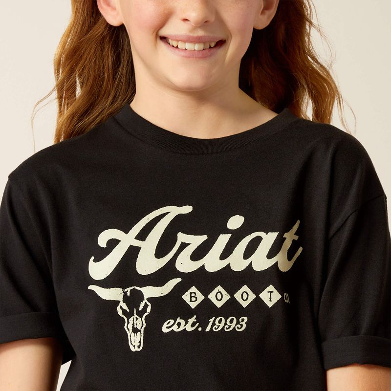 Ariat Established Boot Co T-Shirt Czarne Polska | BTIHRW-391