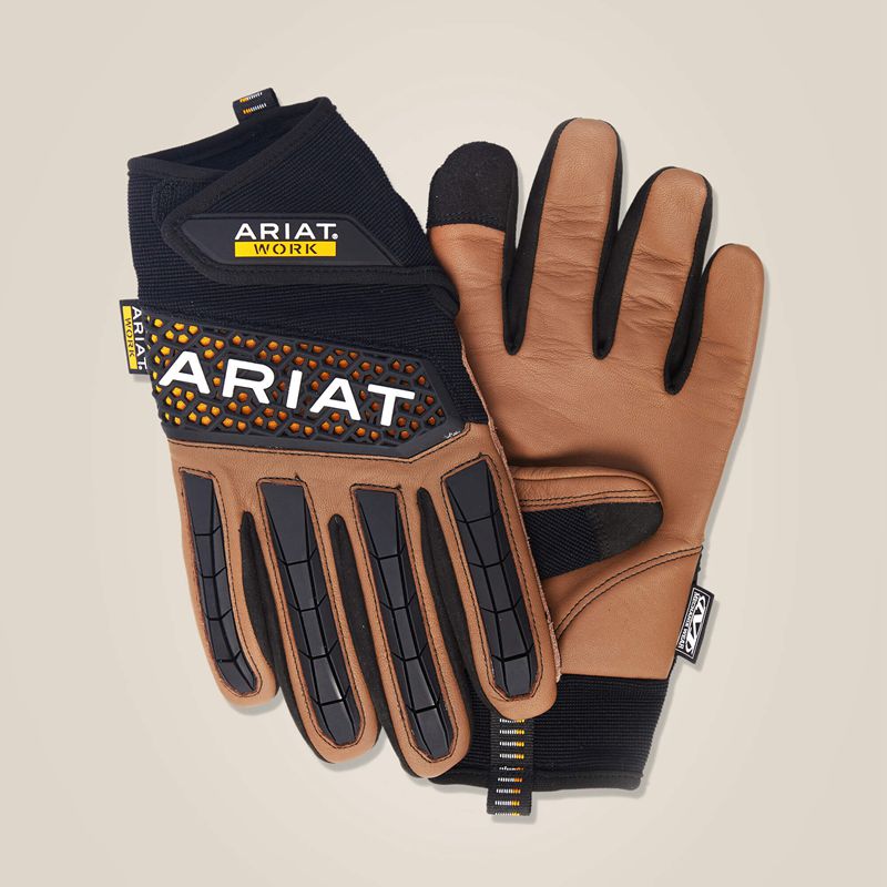 Ariat Everyday Impact Work Glove Brown/Black Polska | KTWJDC-049