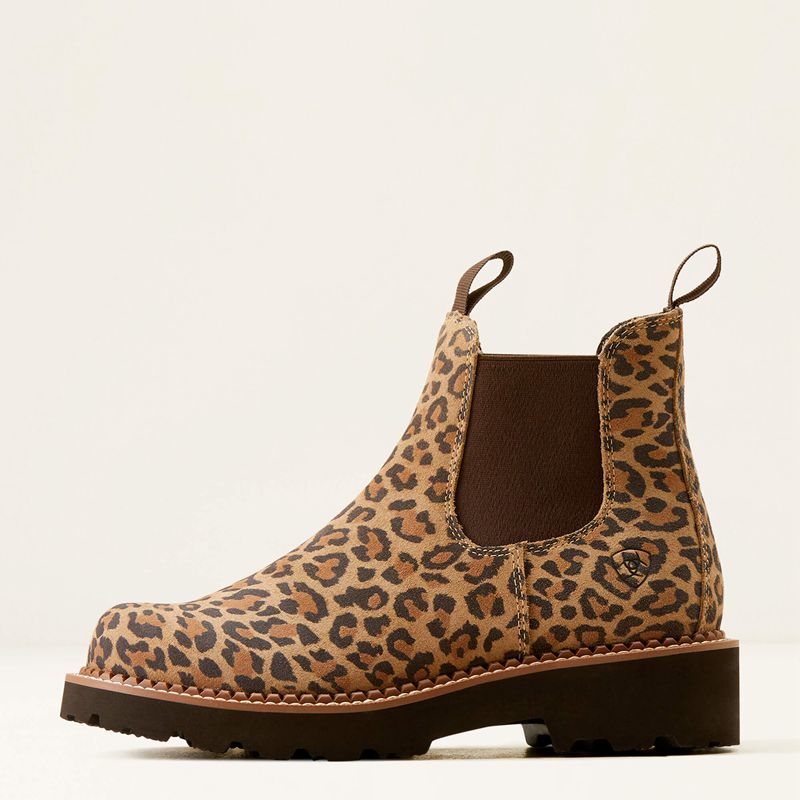 Ariat Fatbaby Chelsea Western Boot Cheetah/Chocolate Polska | FKIODW-983