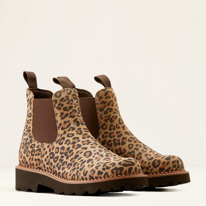 Ariat Fatbaby Chelsea Western Boot Cheetah/Chocolate Polska | FKIODW-983