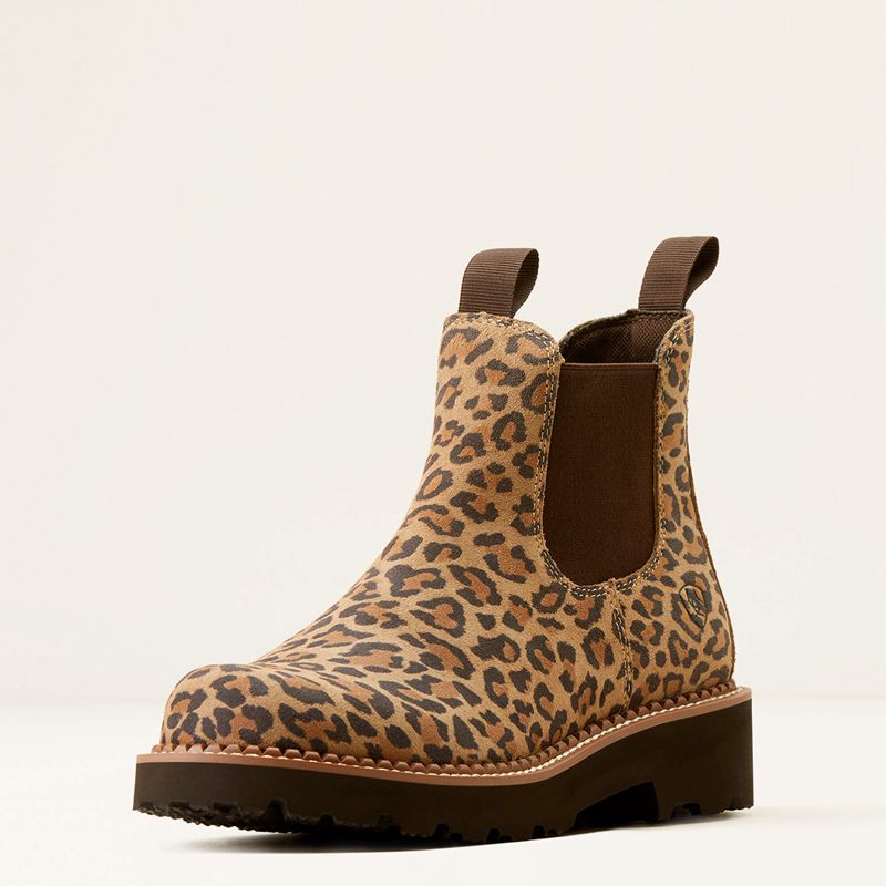 Ariat Fatbaby Chelsea Western Boot Cheetah/Chocolate Polska | FKIODW-983