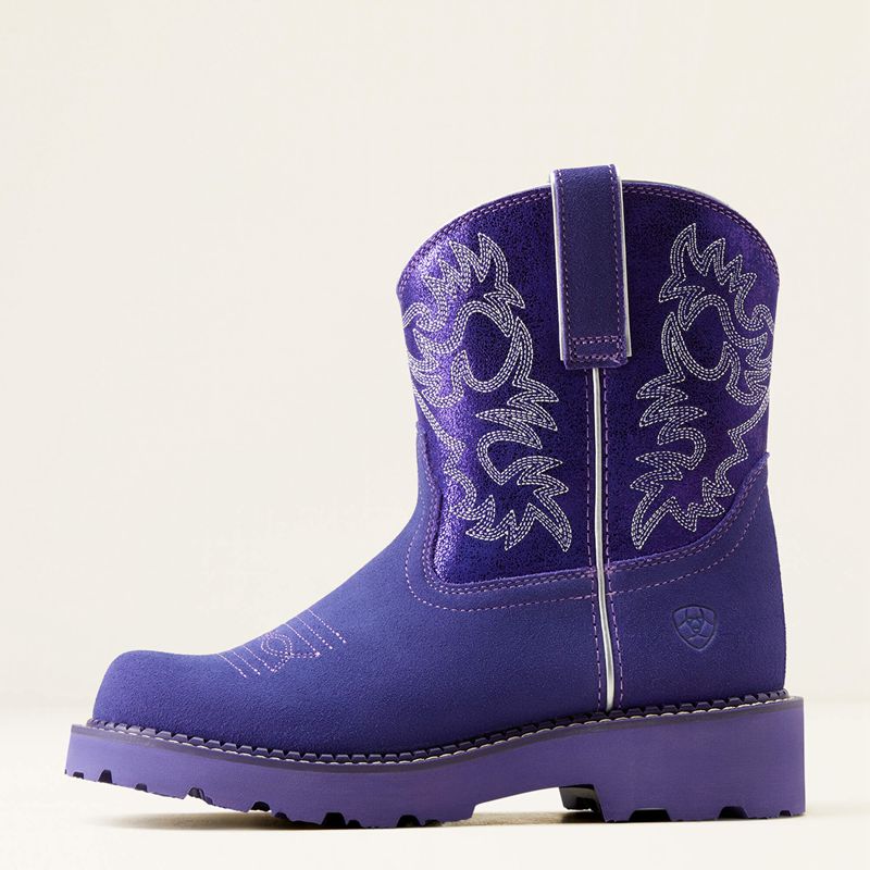 Ariat Fatbaby Western Boot Violet Suede/Purple Metallic Polska | RLJWNB-218