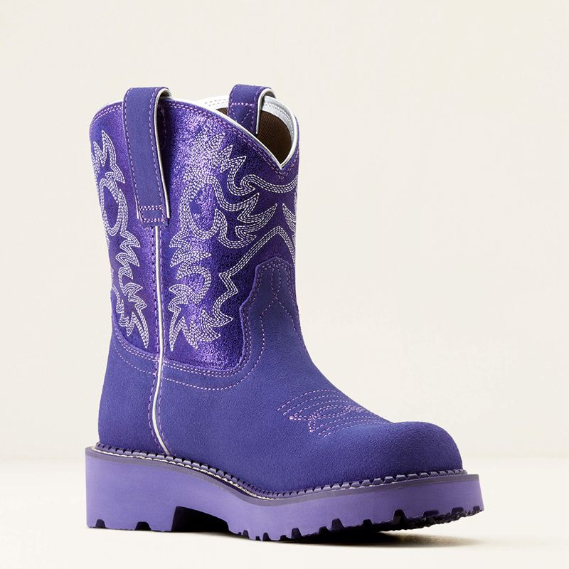 Ariat Fatbaby Western Boot Violet Suede/Purple Metallic Polska | RLJWNB-218