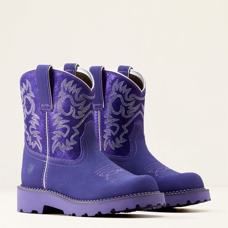 Ariat Fatbaby Western Boot Violet Suede/Purple Metallic Polska | RLJWNB-218