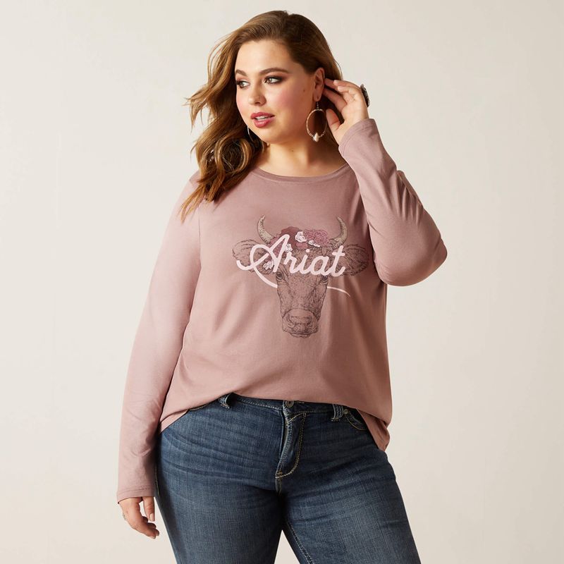 Ariat Fawna T-Shirt Twilight Mauve Polska | LJZVEQ-504