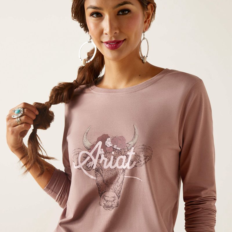 Ariat Fawna T-Shirt Twilight Mauve Polska | LJZVEQ-504