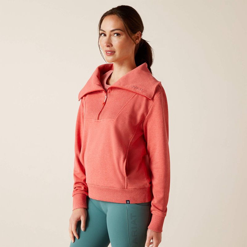 Ariat Fern 1/2 Zip Sweatshirt Heather Baked Apple Polska | GYEXZL-173