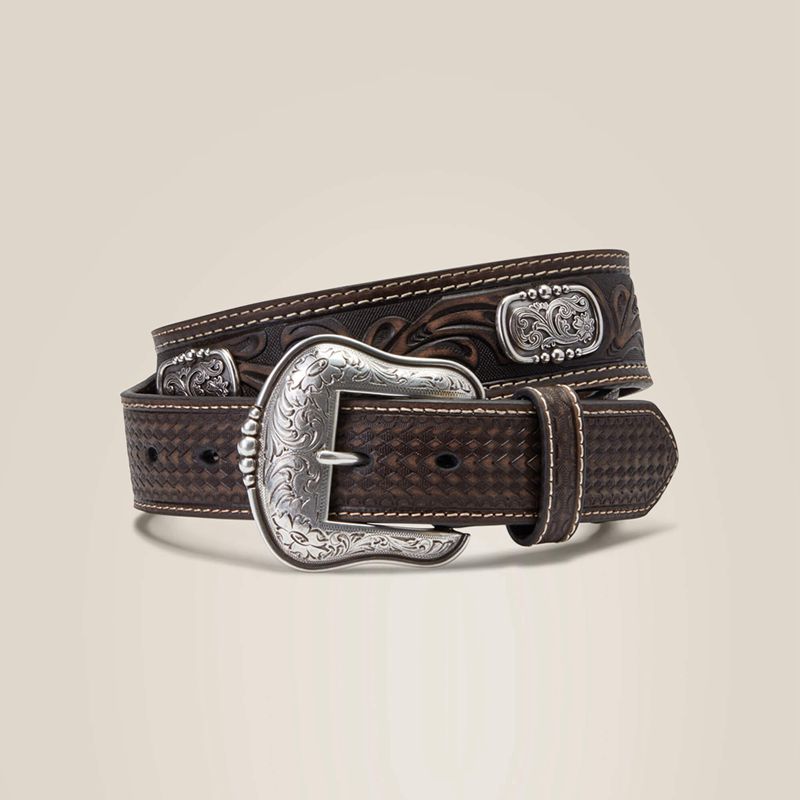 Ariat Filigree Concho Belt Brązowe Polska | XPQNAI-780