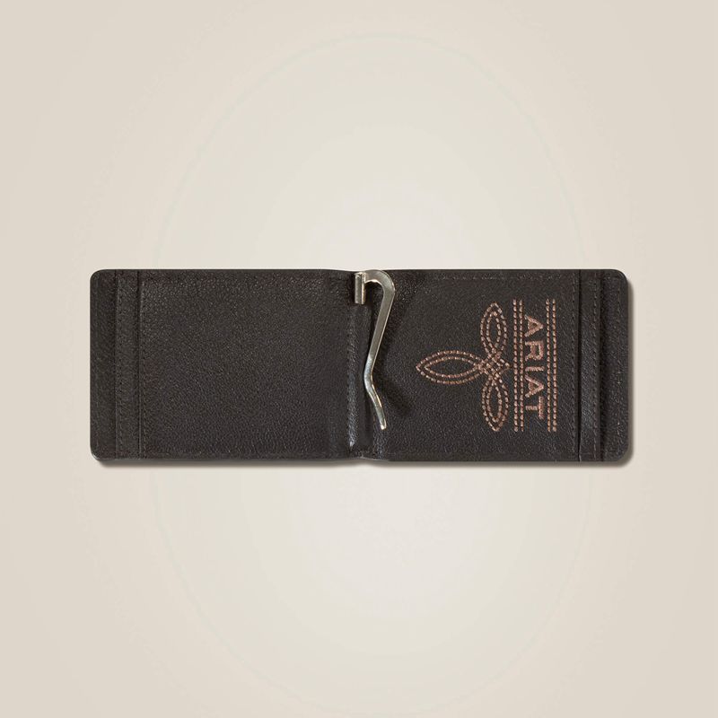 Ariat Flag Shield Clip Wallet Brązowe Polska | FRYHWI-380