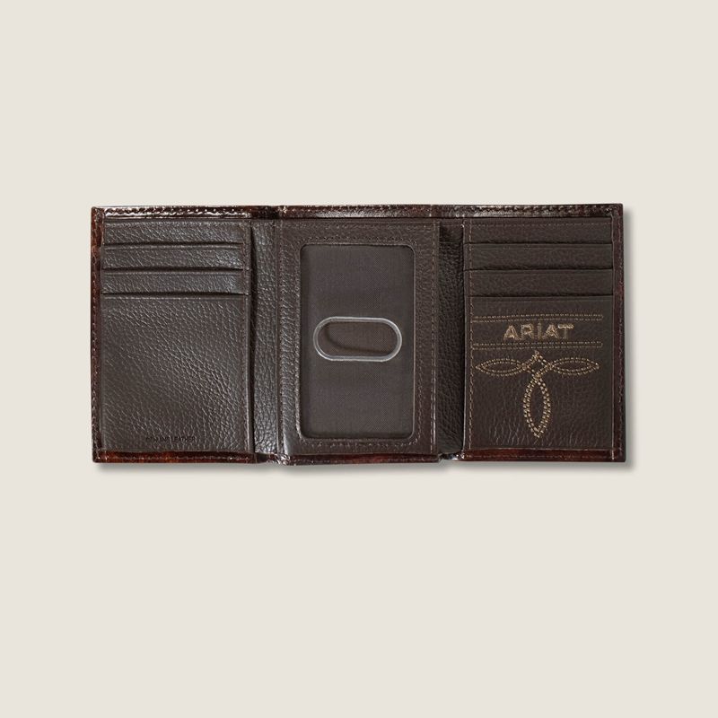 Ariat Flag Trifold Wallet Brązowe Polska | BJDKNS-052