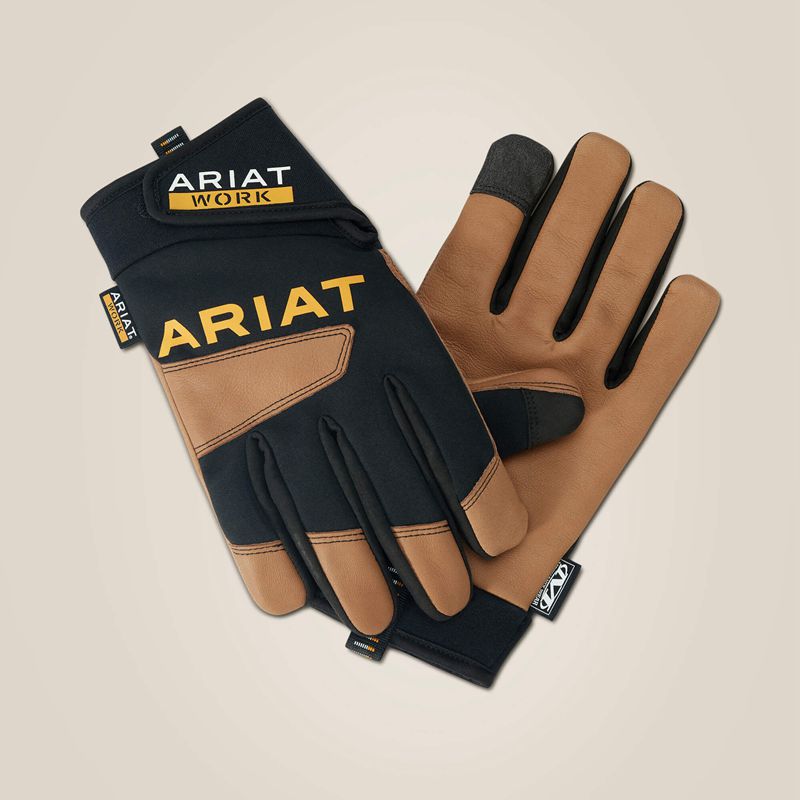 Ariat Flexpro Waterproof Work Glove Brown/Black Polska | IHOKMF-013