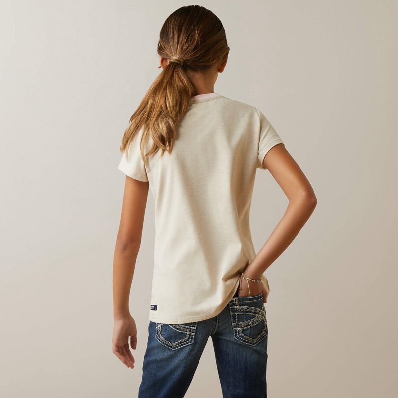 Ariat Flora T-Shirt Oatmeal Heather Polska | TFLERV-924