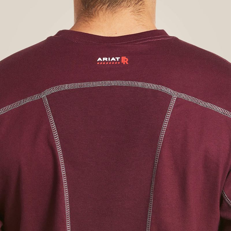 Ariat Fr Ac Crew T-Shirt Malbec Polska | ILJPWC-694