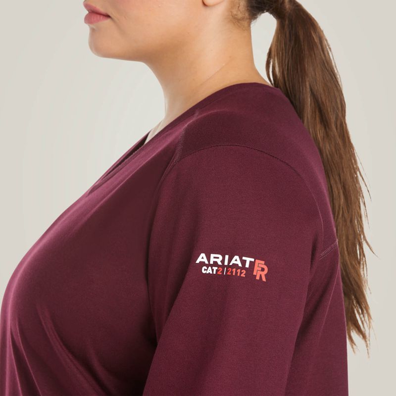 Ariat Fr Ac Crew Top Malbec Polska | WUKCXJ-017