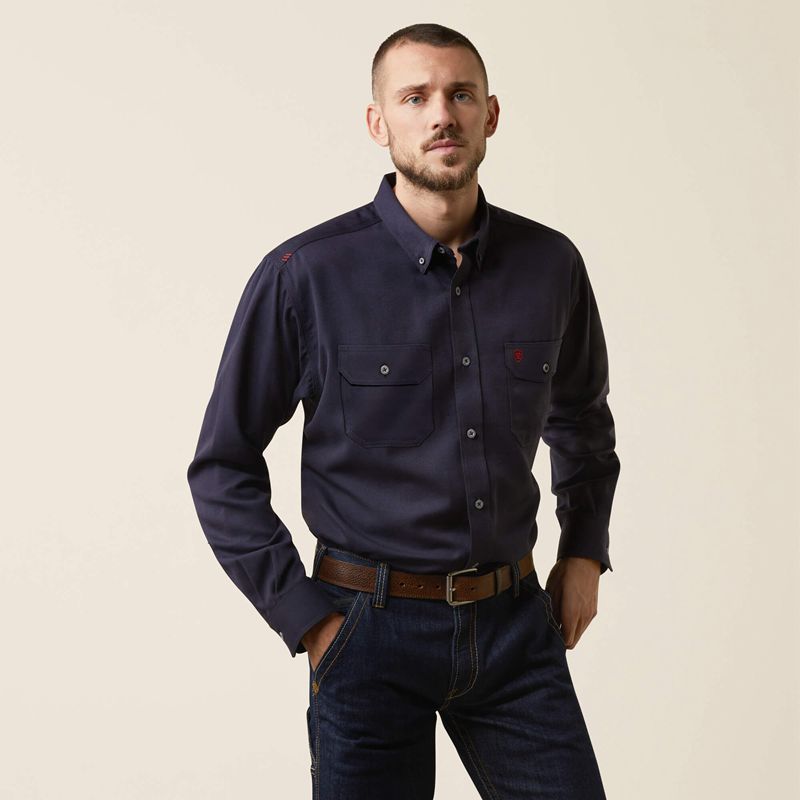 Ariat Fr Air Inherent Work Shirt Granatowe Polska | WQJBHG-567