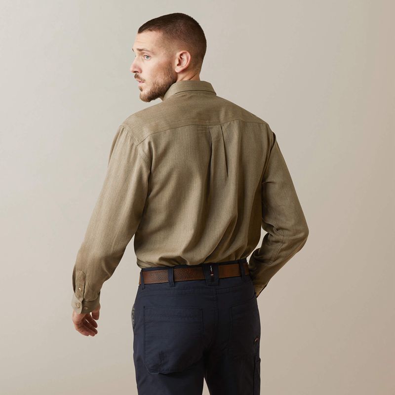 Ariat Fr Air Inherent Work Shirt Khaki Polska | JADRNK-504