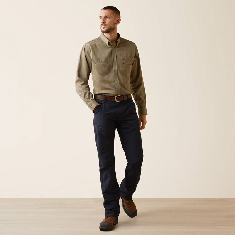 Ariat Fr Air Inherent Work Shirt Khaki Polska | JADRNK-504