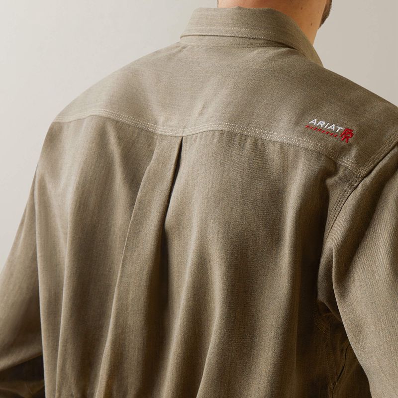 Ariat Fr Air Inherent Work Shirt Khaki Polska | JADRNK-504