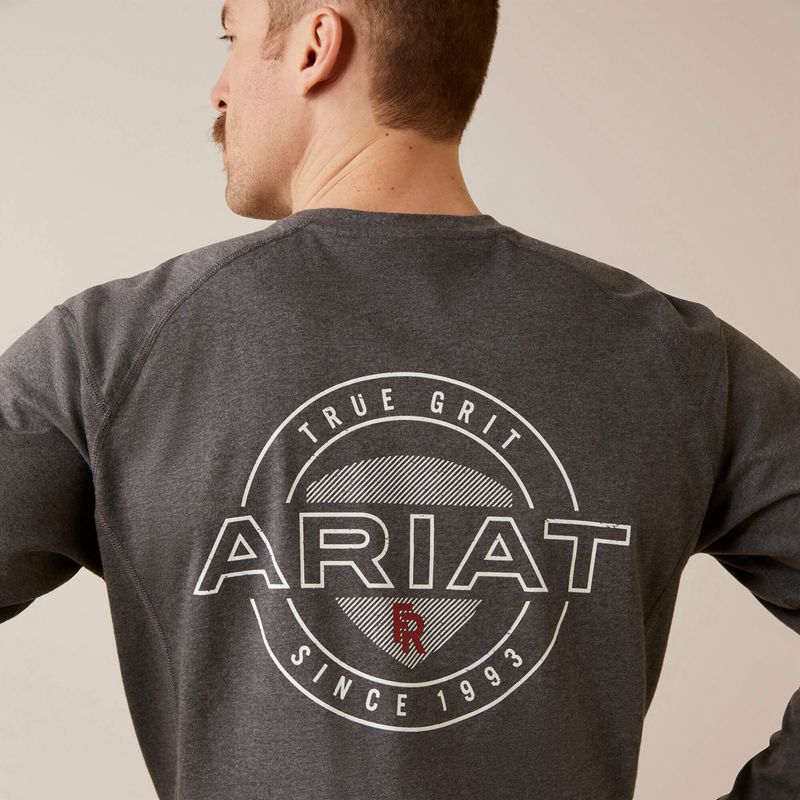 Ariat Fr Air True Grit T-Shirt Charcoal Heather Polska | EDAZBX-179