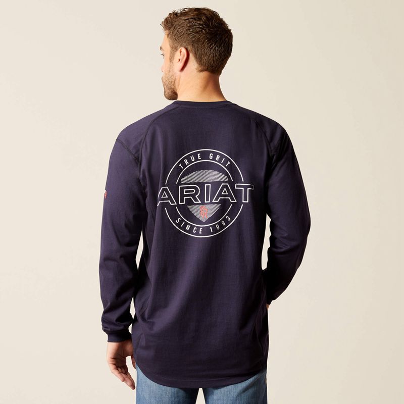 Ariat Fr Air True Grit T-Shirt Granatowe Polska | FJGOCL-836