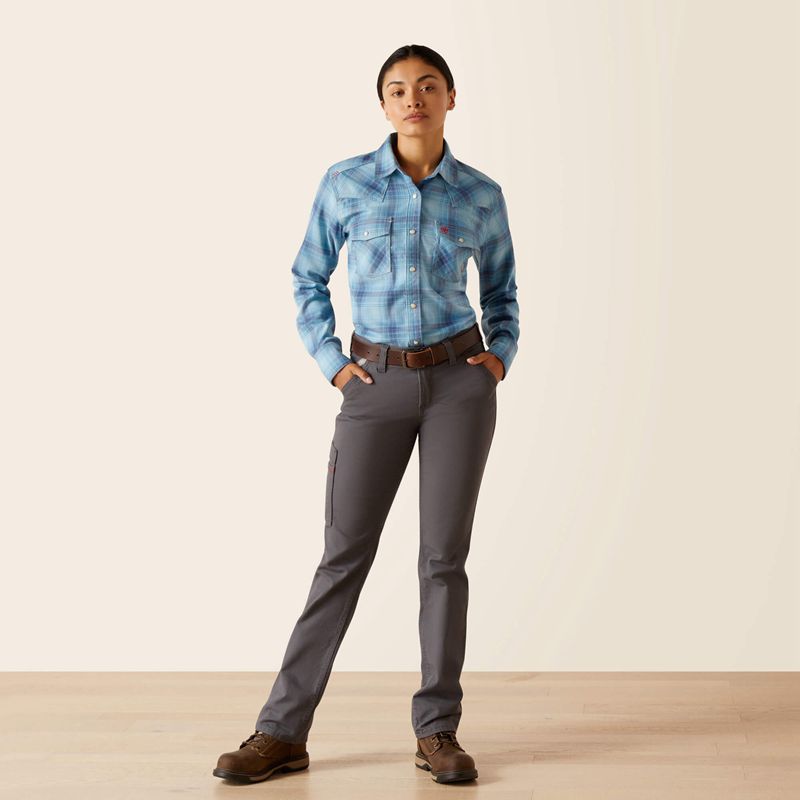 Ariat Fr Bonita Snap Work Shirt Niebieskie Polska | RMEPIC-908