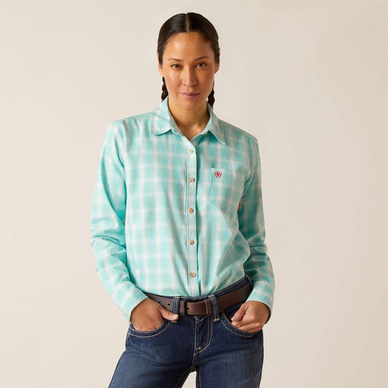 Ariat Fr Catalina Work Shirt Niebieskie Polska | PQFASX-931