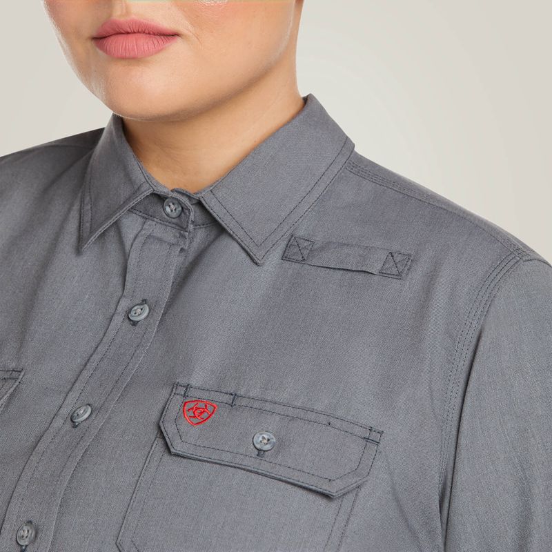 Ariat Fr Featherlight Work Shirt Gunmetal Polska | OQDWLN-478