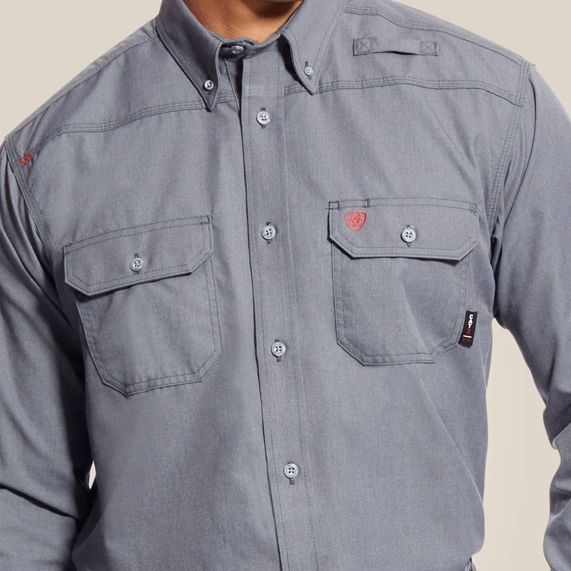 Ariat Fr Featherlight Work Shirt Gunmetal Polska | YVWJTA-059