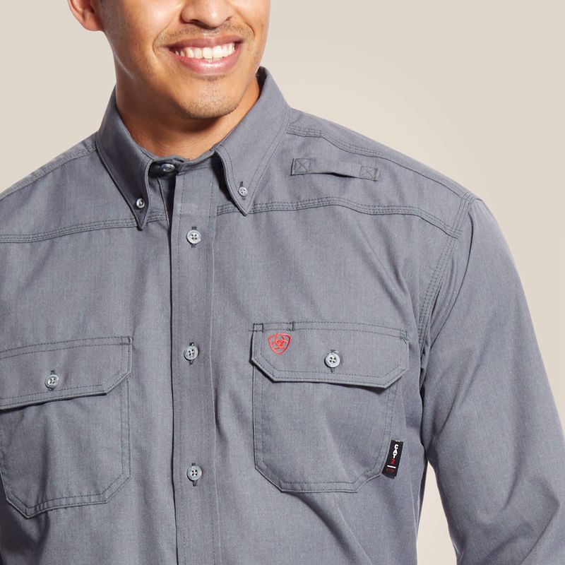 Ariat Fr Featherlight Work Shirt Gunmetal Polska | YVWJTA-059