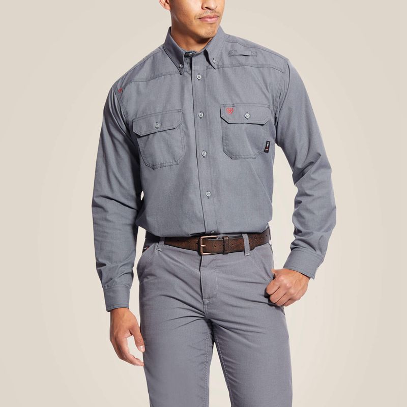 Ariat Fr Featherlight Work Shirt Gunmetal Polska | YVWJTA-059