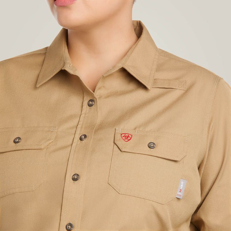 Ariat Fr Featherlight Work Shirt Khaki Polska | SRMZOX-473