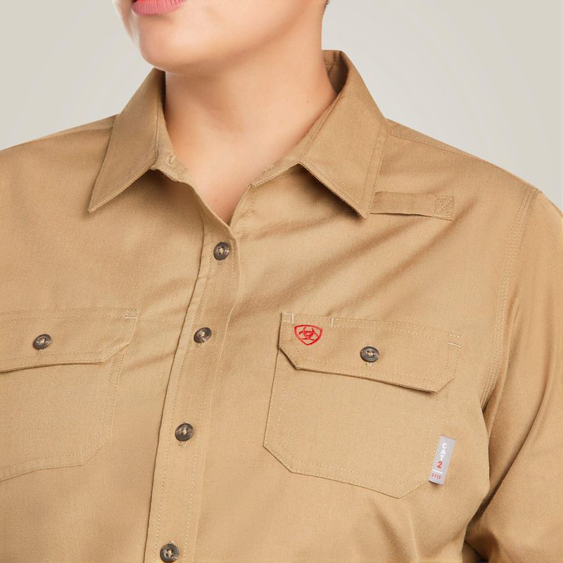 Ariat Fr Featherlight Work Shirt Khaki Polska | SRMZOX-473