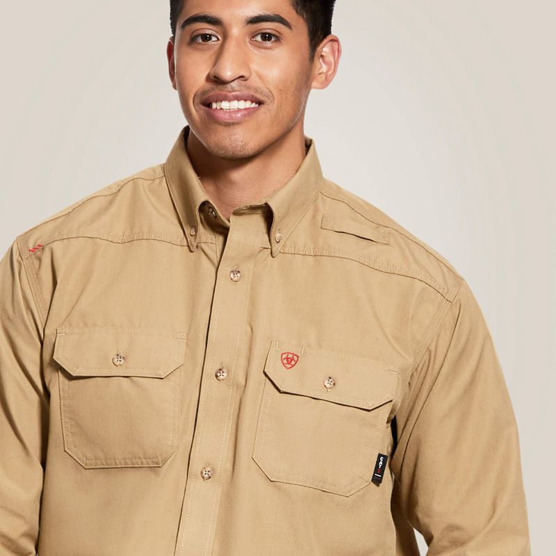 Ariat Fr Featherlight Work Shirt Khaki Polska | PELNUS-789