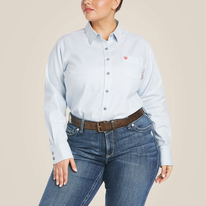 Ariat Fr Hermosa Durastretch Work Shirt Białe Polska | ZYHXML-358