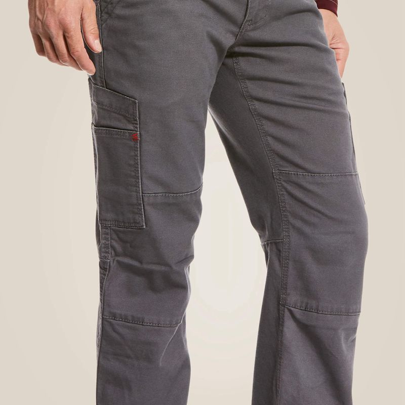 Ariat Fr M5 Stretch Duralight Canvas Stackable Straight Leg Pant Iron Gray Polska | KVXQDC-978