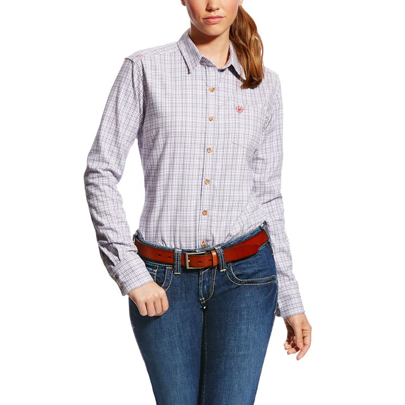 Ariat Fr Marion Work Shirt Fioletowe Polska | GTYHDO-209