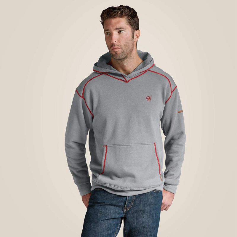 Ariat Fr Polartec Hoodie Heather Gray Polska | LMGUTY-345