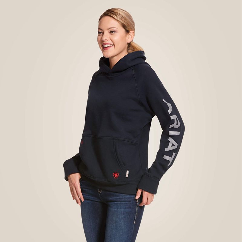 Ariat Fr Primo Fleece Logo Hoodie Granatowe Polska | ONHDIG-059