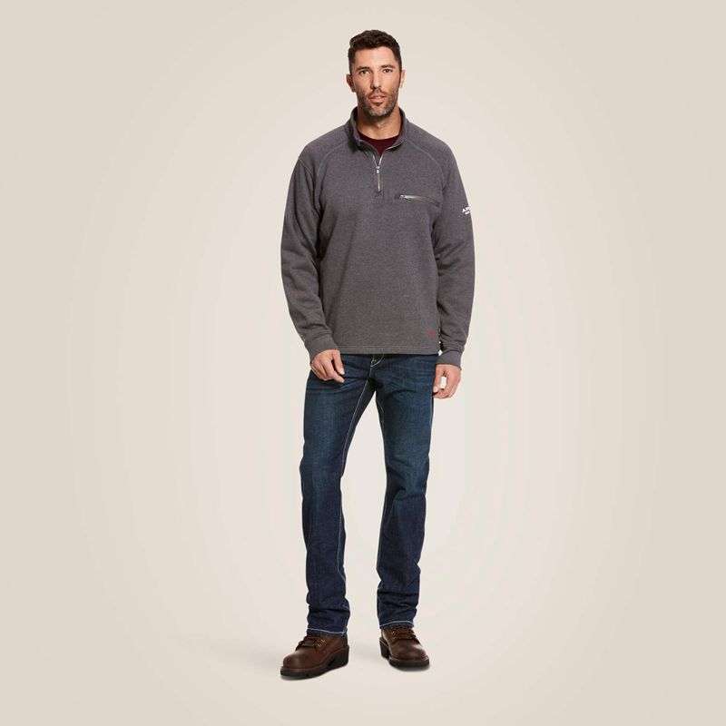 Ariat Fr Rev 1/4 Zip Top Charcoal Heather Polska | HVUKIB-607