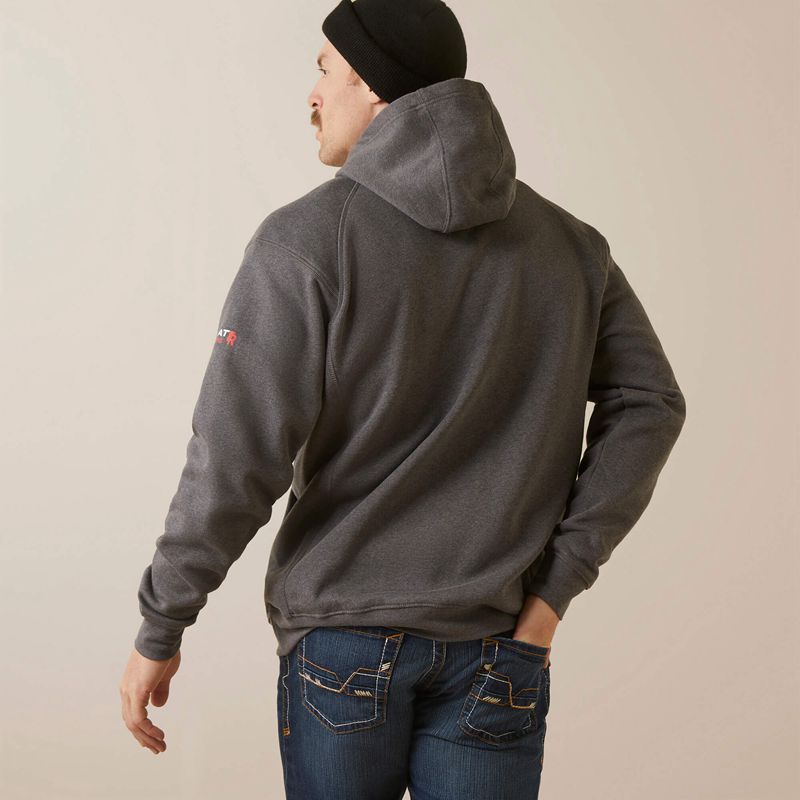 Ariat Fr Rev Pullover Hoodie Charcoal Heather Polska | ZDGPYQ-864