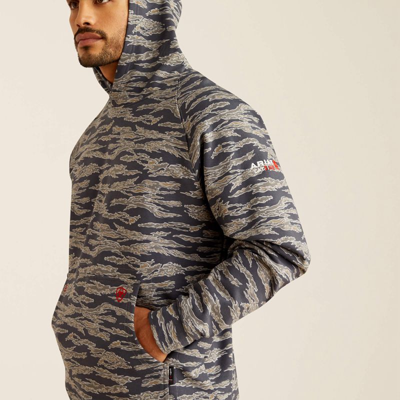 Ariat Fr Smoke Hoodie Szare Camo Polska | AQEVNX-731