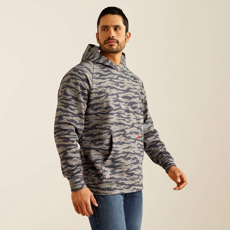 Ariat Fr Smoke Hoodie Szare Camo Polska | AQEVNX-731