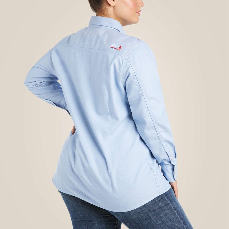 Ariat Fr Solid Durastretch Snap Work Shirt Niebieskie Polska | JXPYEK-185