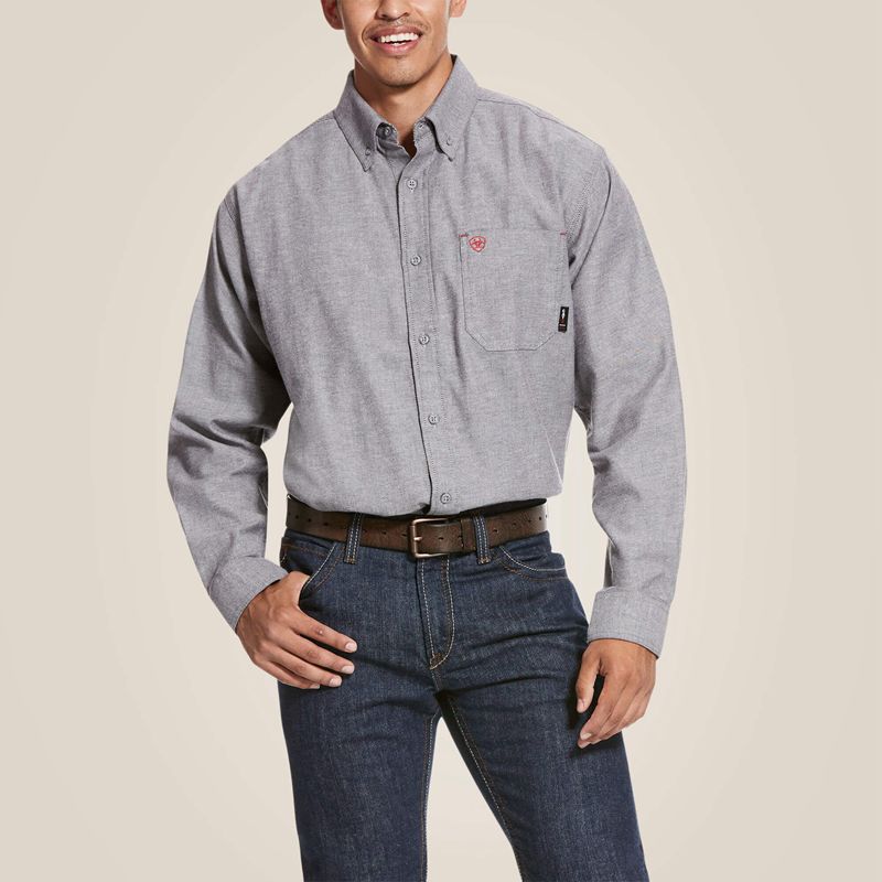 Ariat Fr Solid Twill Durastretch Work Shirt Ciemny Granatowe Polska | KYNDVI-064