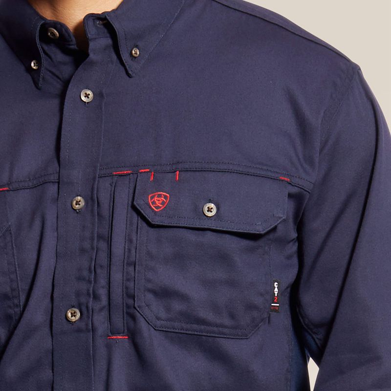 Ariat Fr Solid Vent Work Shirt Granatowe Polska | JQHXAU-295