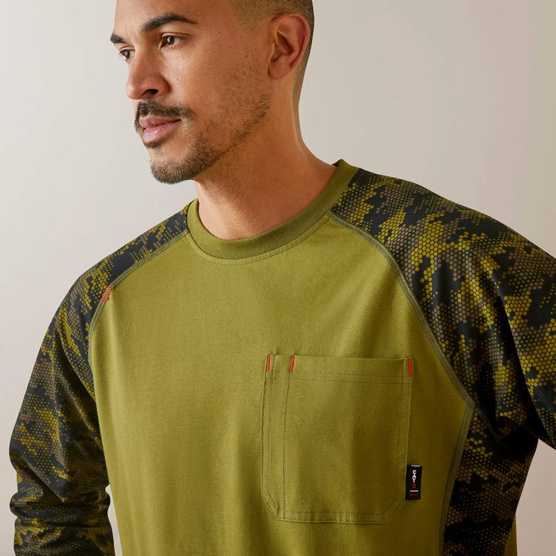 Ariat Fr Stretch Camo Baseball T-Shirt Camo Polska | YWUVIM-827