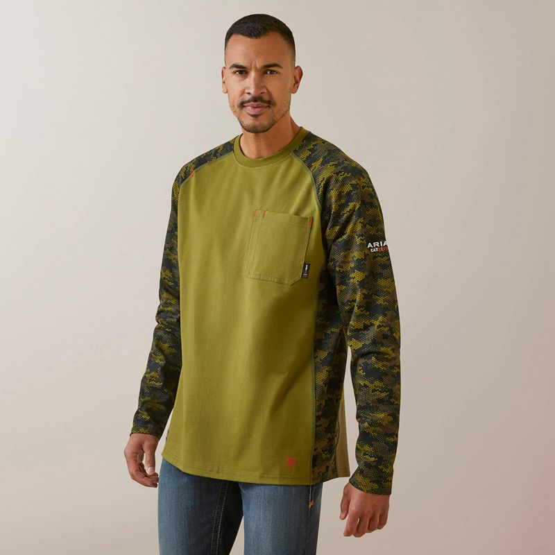 Ariat Fr Stretch Camo Baseball T-Shirt Camo Polska | YWUVIM-827