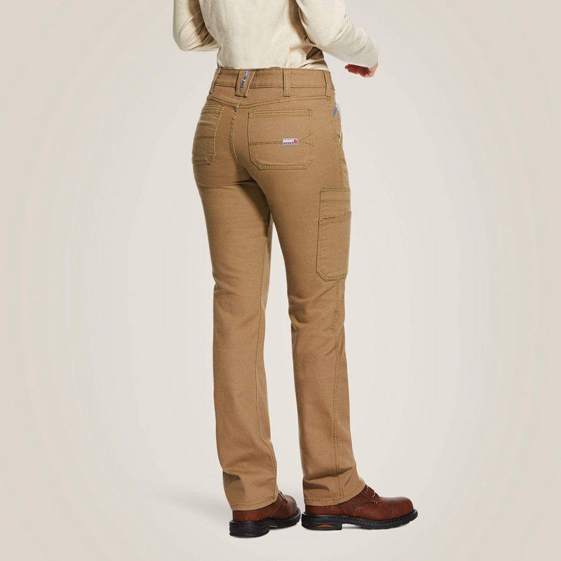 Ariat Fr Stretch Duralight Canvas Stackable Straight Leg Pant Khaki Polska | XKTHGD-375