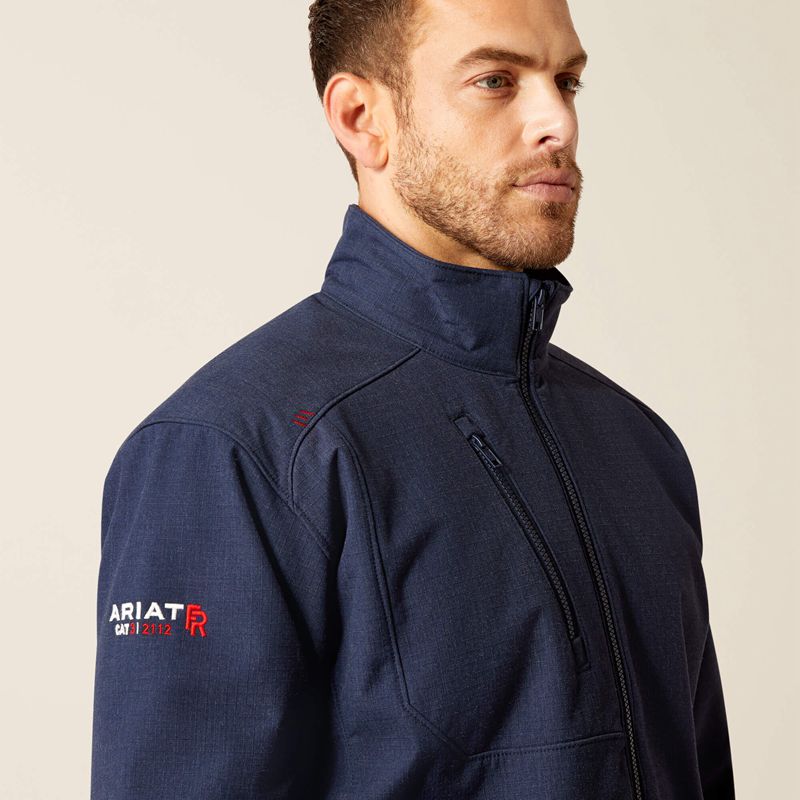 Ariat Fr Team Logo Softshell Jacket Navy/Usa Polska | NDOAHW-372